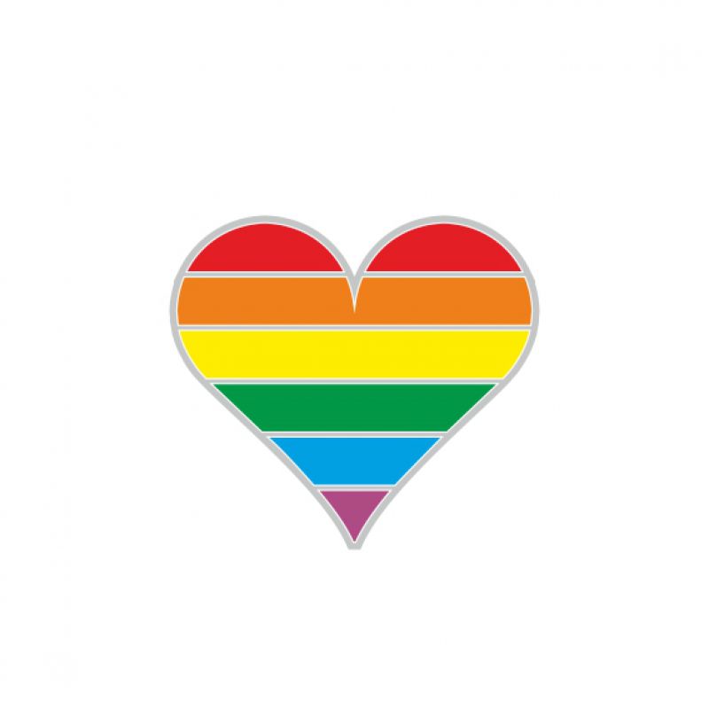 RegenbogenHerz Kontur silber