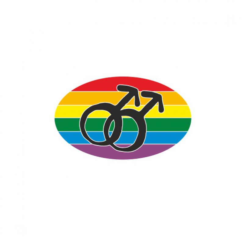 Mars schwarz auf RegenbogenOval