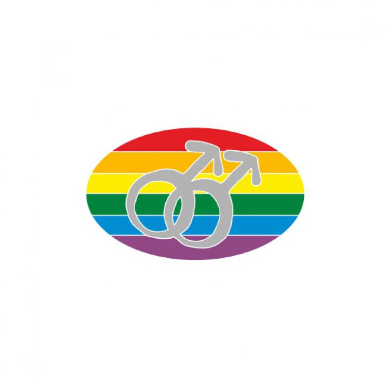 Mars silber auf RegenbogenOval