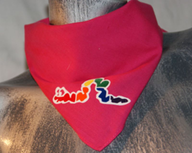 Wurm rechts - rotes Bandana