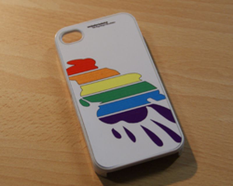 RegenbogenKlecks Schale weiss