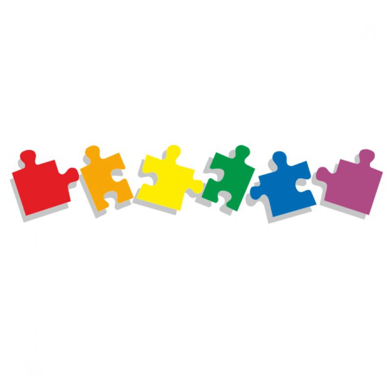 Puzzle groß Kontur silber