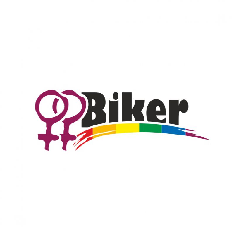 Venus lila mit Schriftzug Biker schwarz