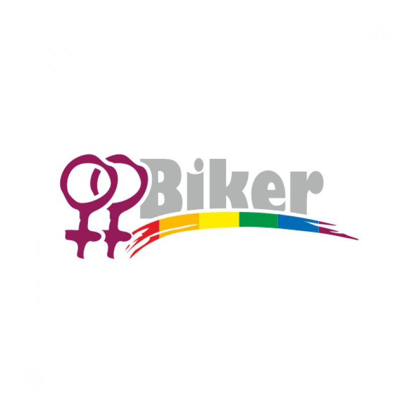 Venus lila mit Schriftzug Biker silber