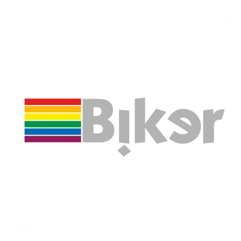Biker als Grafik silber