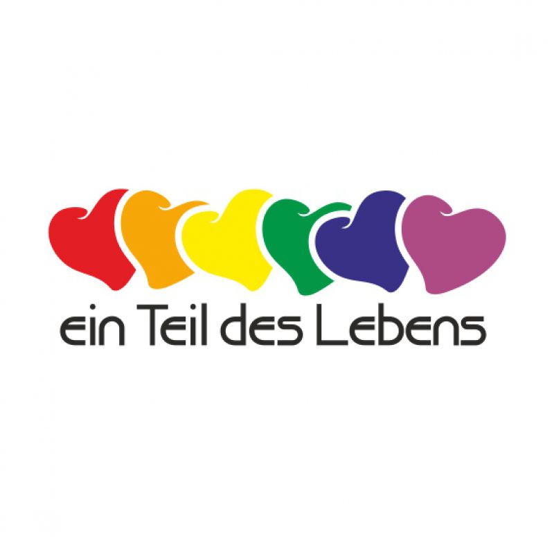 Ein Teil des Lebens Herzen Regenbogen schwarz