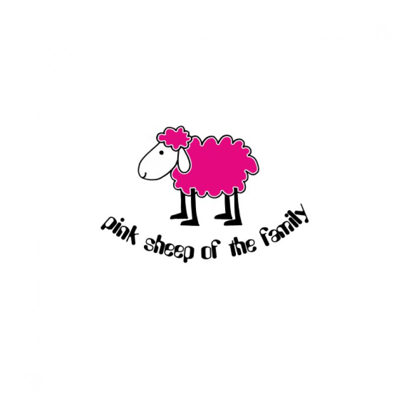 Pink Sheep halbrund schwarz